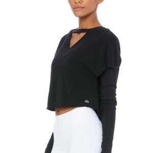 ALO Yoga Black Long Sleeve Women's Top